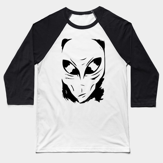 Alien Gray Baseball T-Shirt by PrettyGhoul